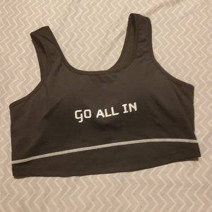 Medium Go All In Black and White Sports Bra Top